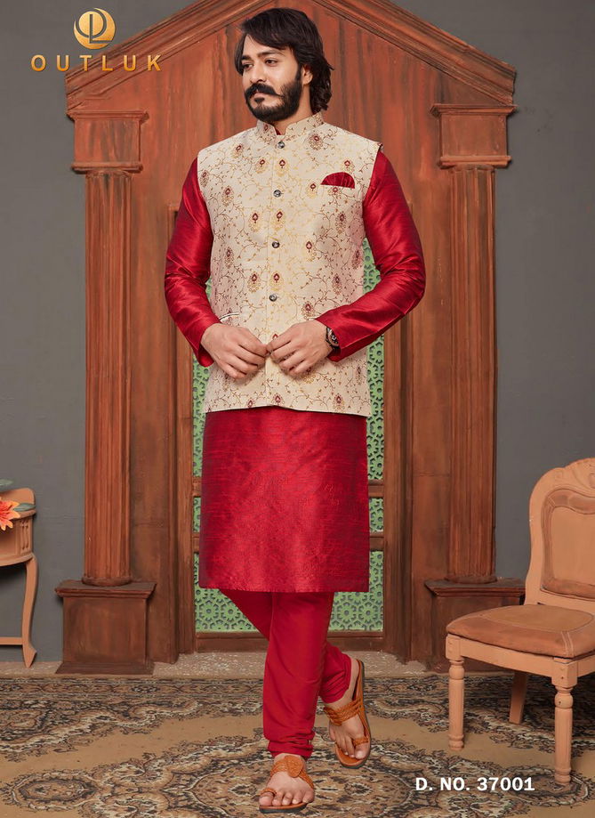 Outluk Vol 37 Traditional Party Wear Wholesale Kurta Pajama With Jacket Collection